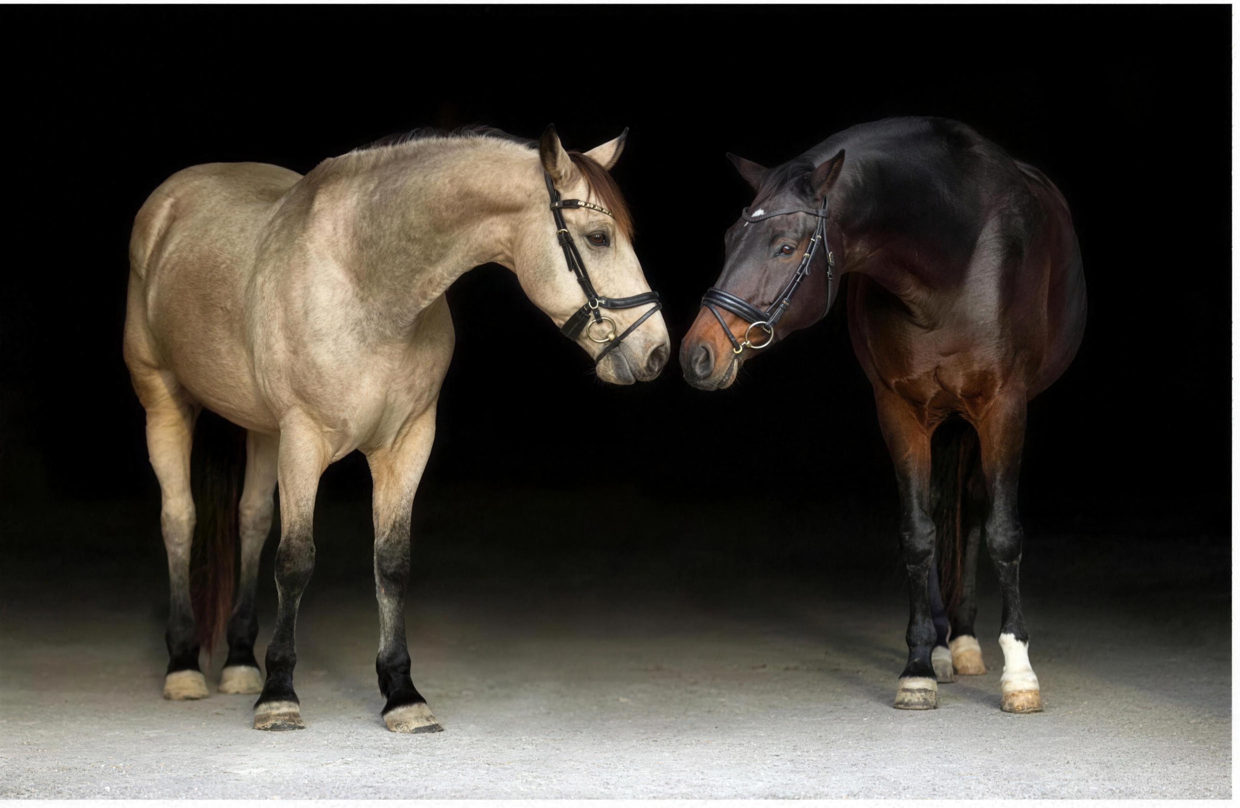 Two horses standing together