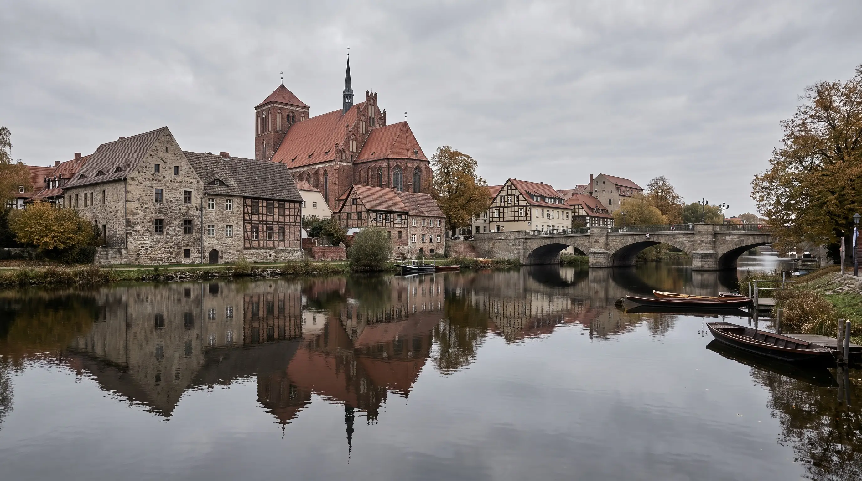 Stadtmotiv Brandenburg an der Havel mit historischer Altstadt und Havel