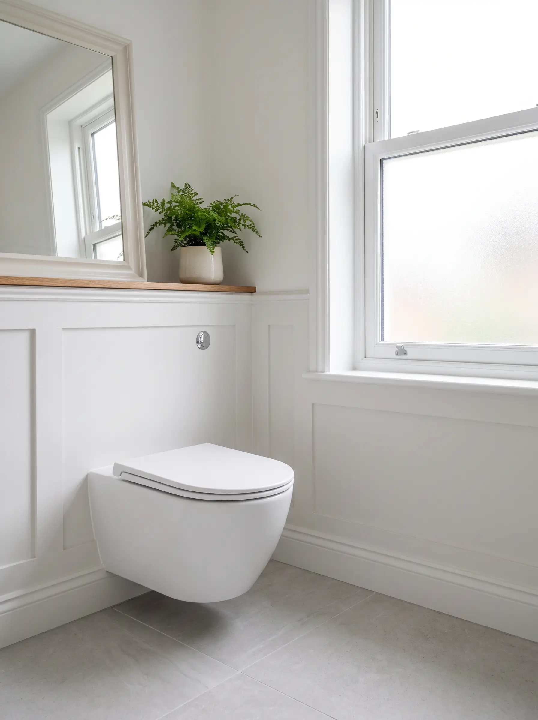 Bathroom with toilet, sink and fixtures