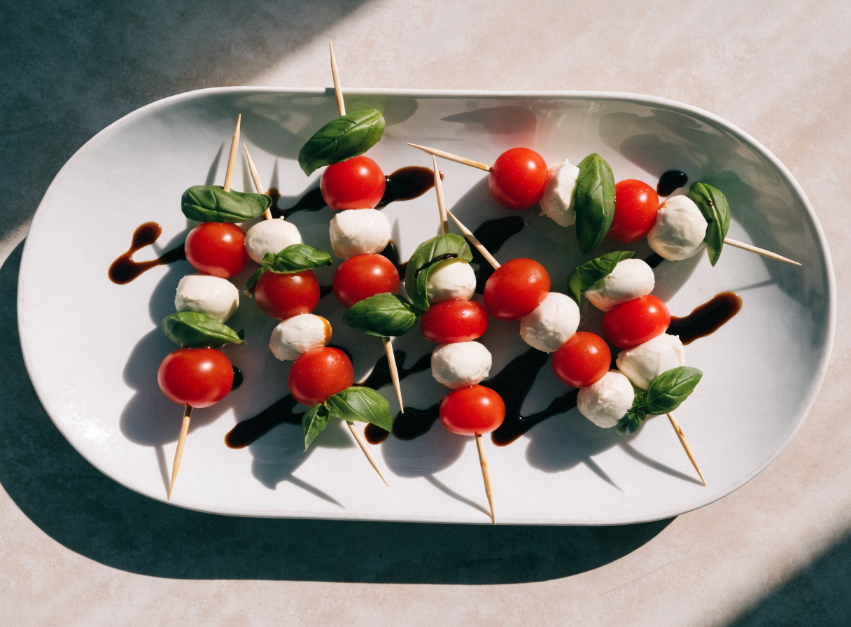 Caprese Skewers with Balsamic Glaze