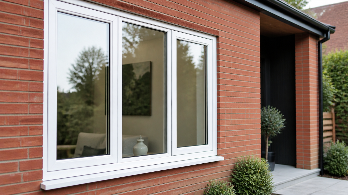 White uPVC casement window installed on a modern UK home