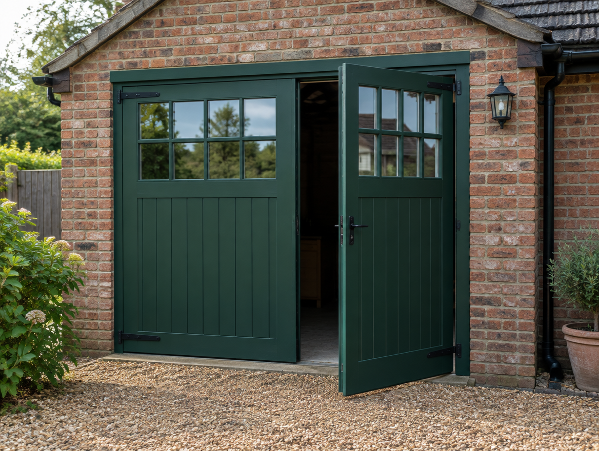 Illustrative image of side hinged garage doors