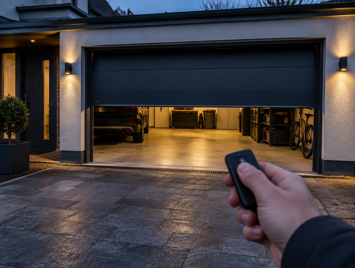 Illustrative image of electric garage doors