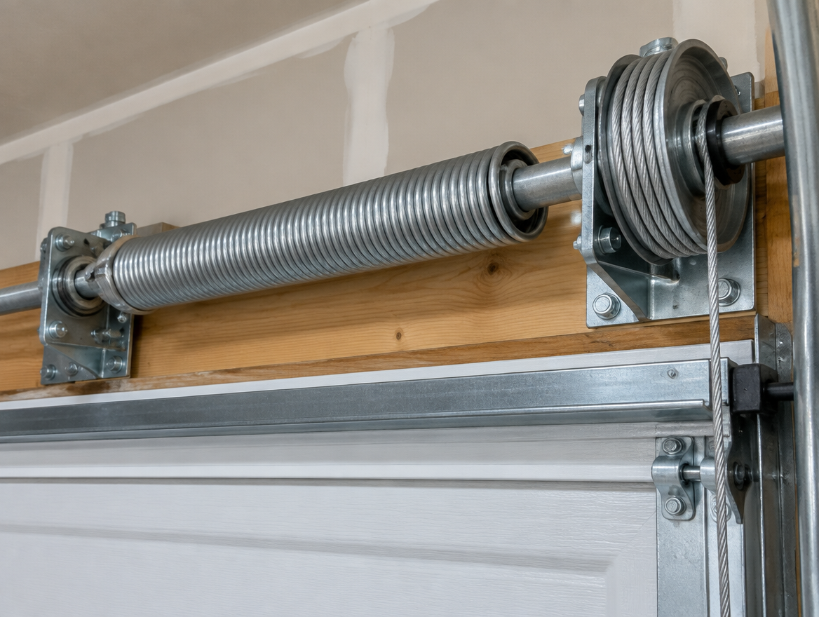 Illustrative image of garage door spring replacement