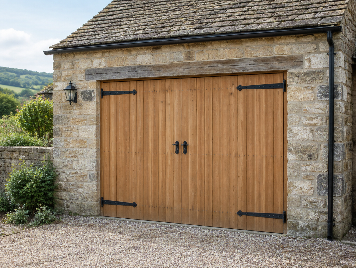 Illustrative image of timber garage doors