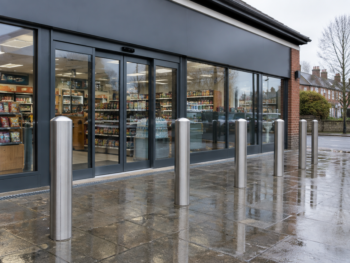 Bollards and barriers (illustrative image)