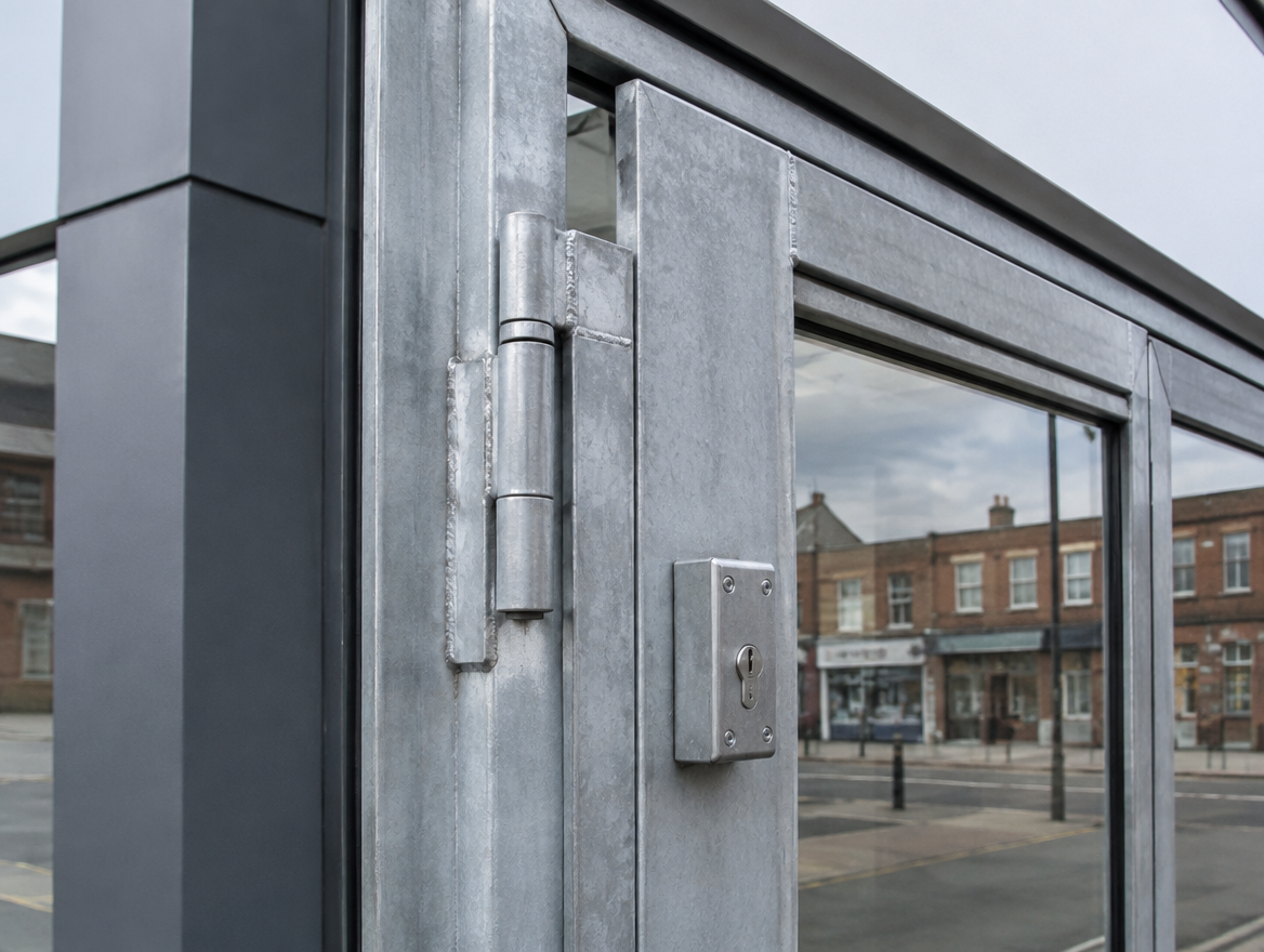 Steel-framed shopfront (illustrative image)