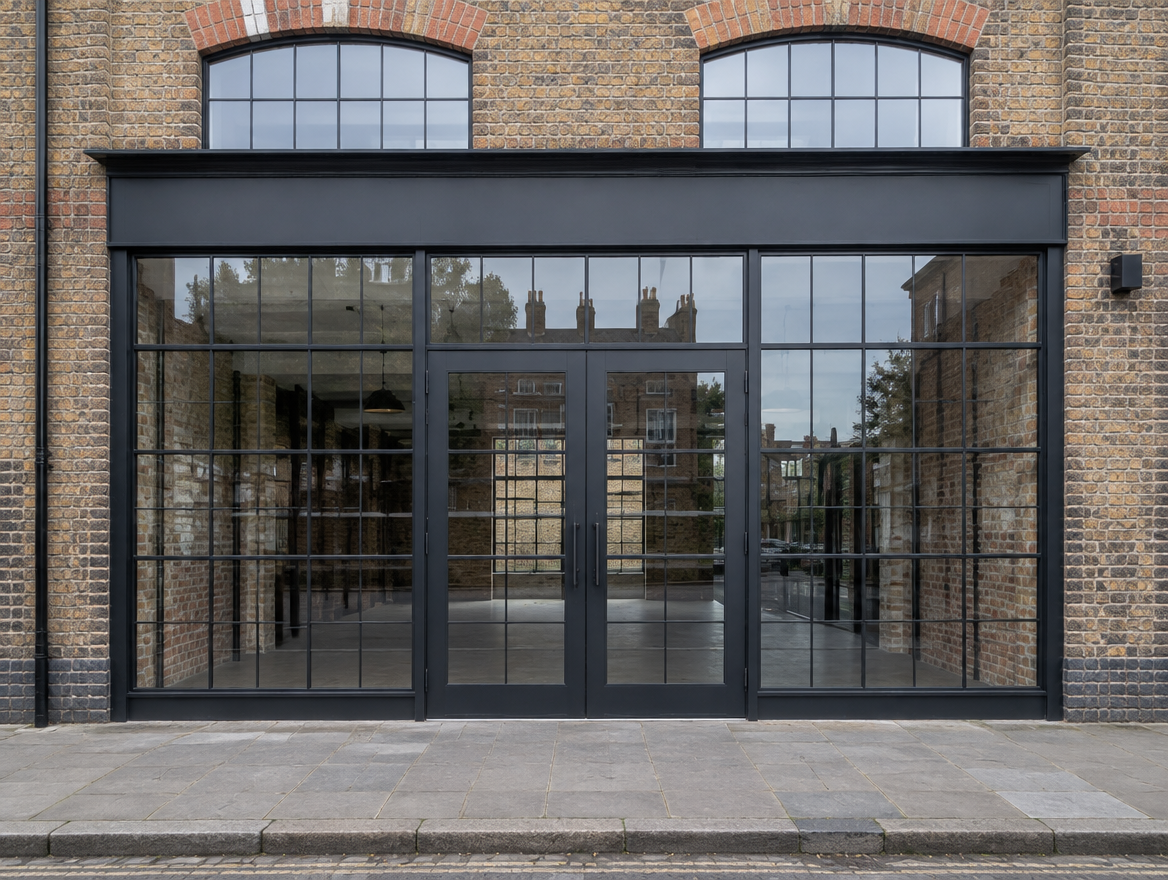 Steel-framed shopfront (illustrative image)