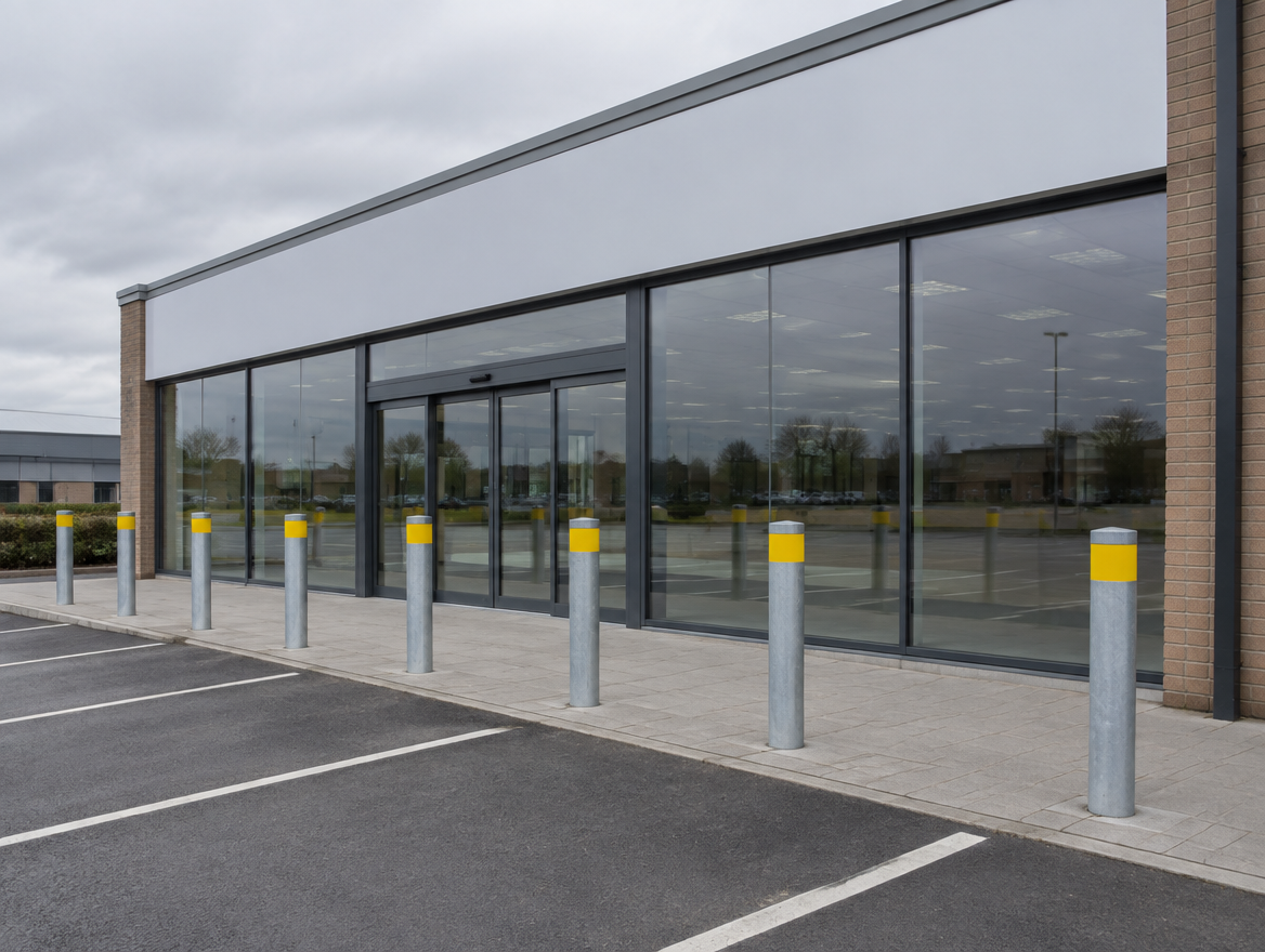 Bollards and barriers (illustrative image)