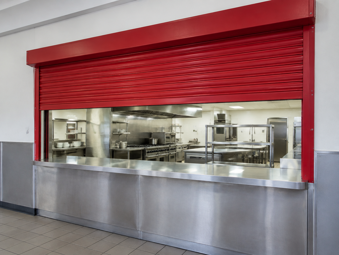 Fire-rated shutter (illustrative image)