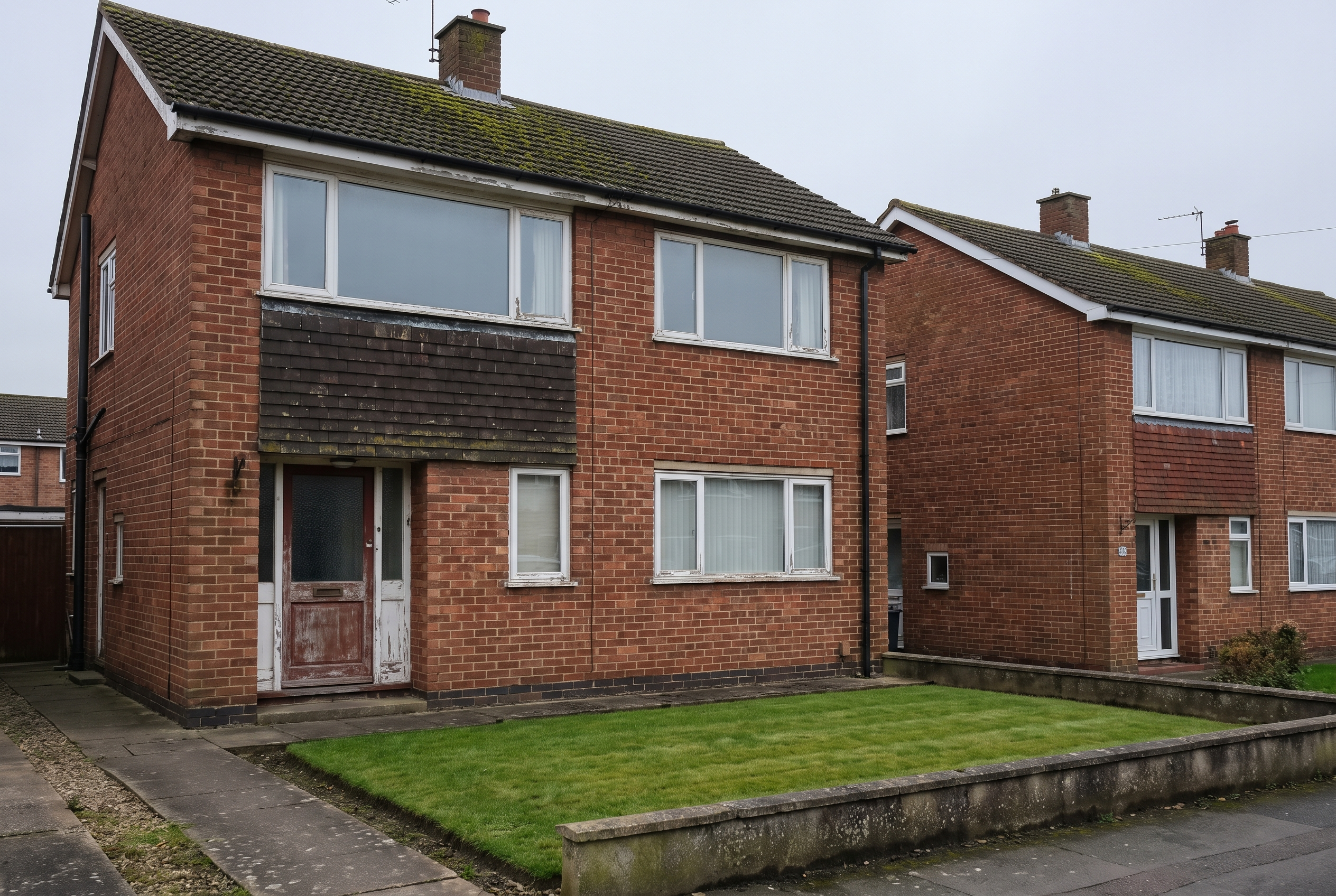 1960s brick semi-detached house in a Midlands town