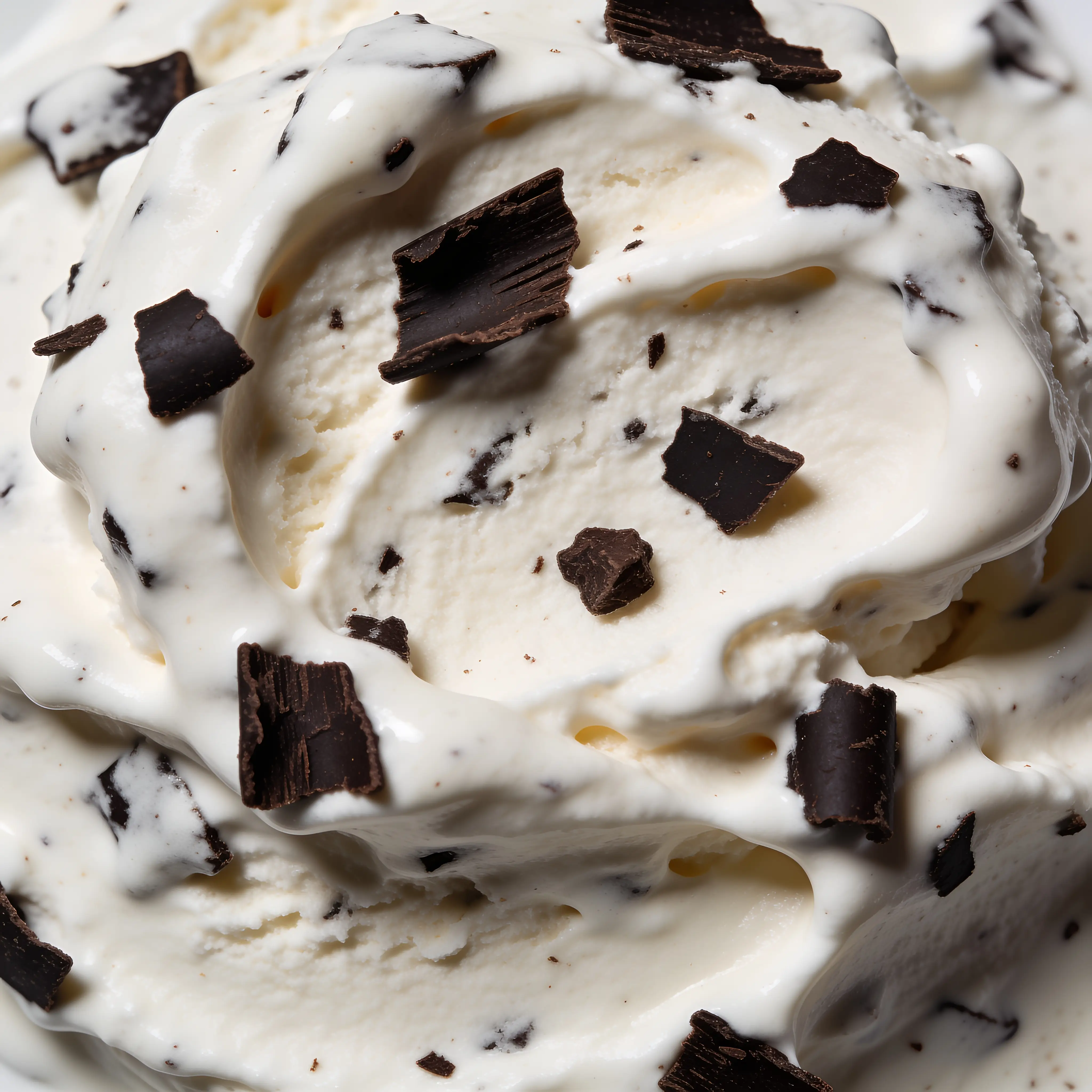 Helle Stracciatella Creme mit dunklen Schokoladenstücken