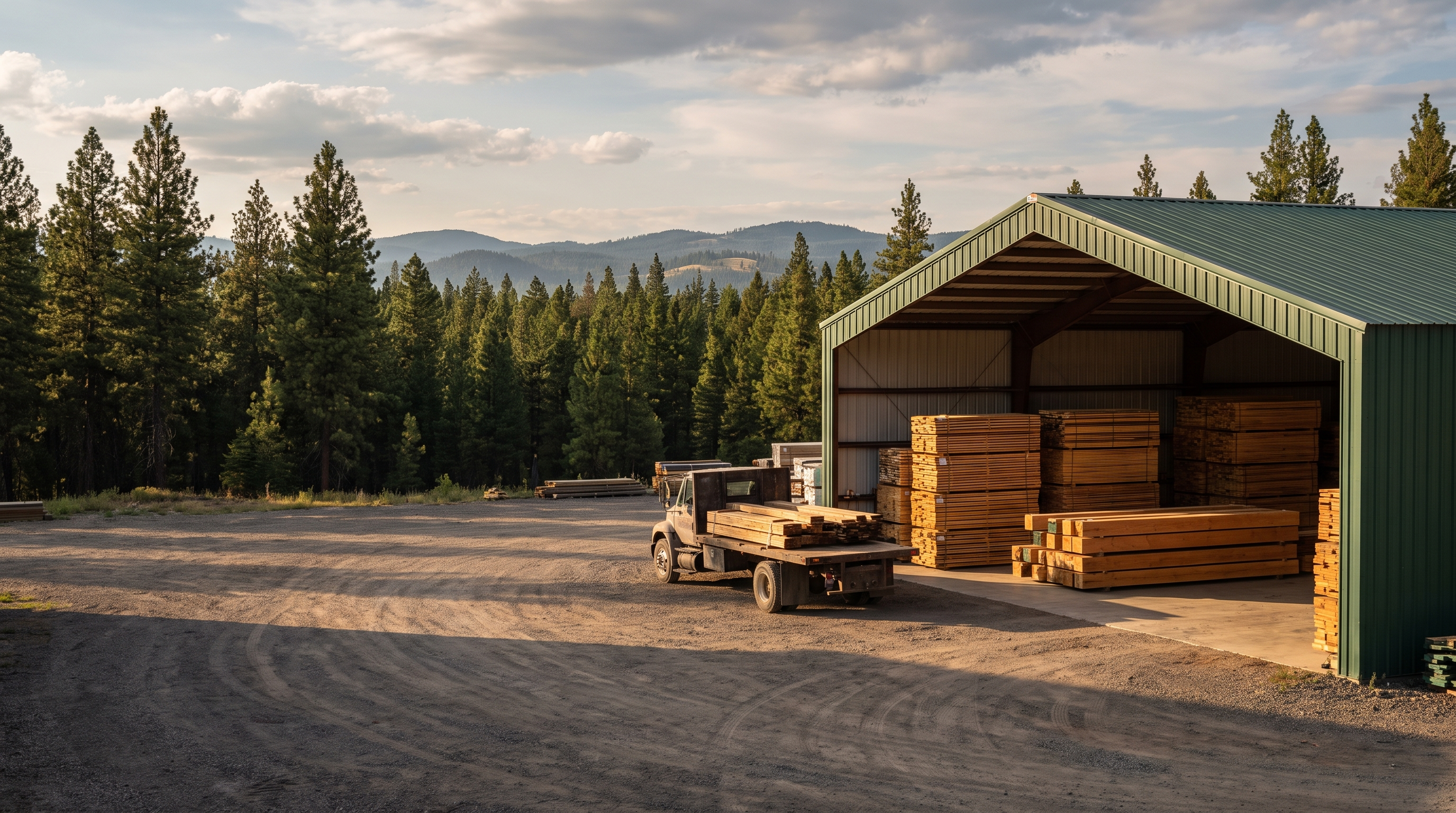 Regional timber distribution facility and organized lumber inventory