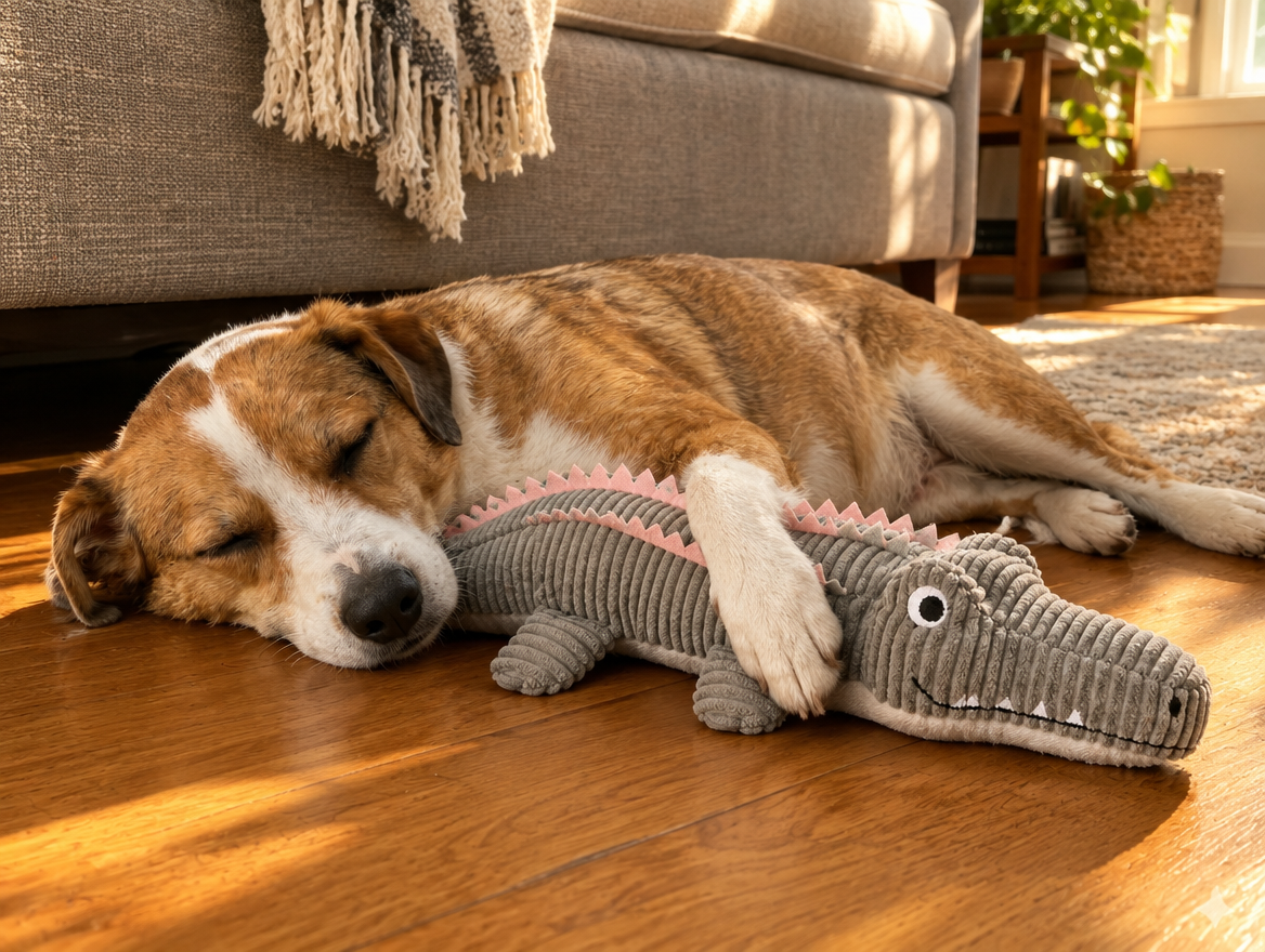Beagle z szarym Krokusiem