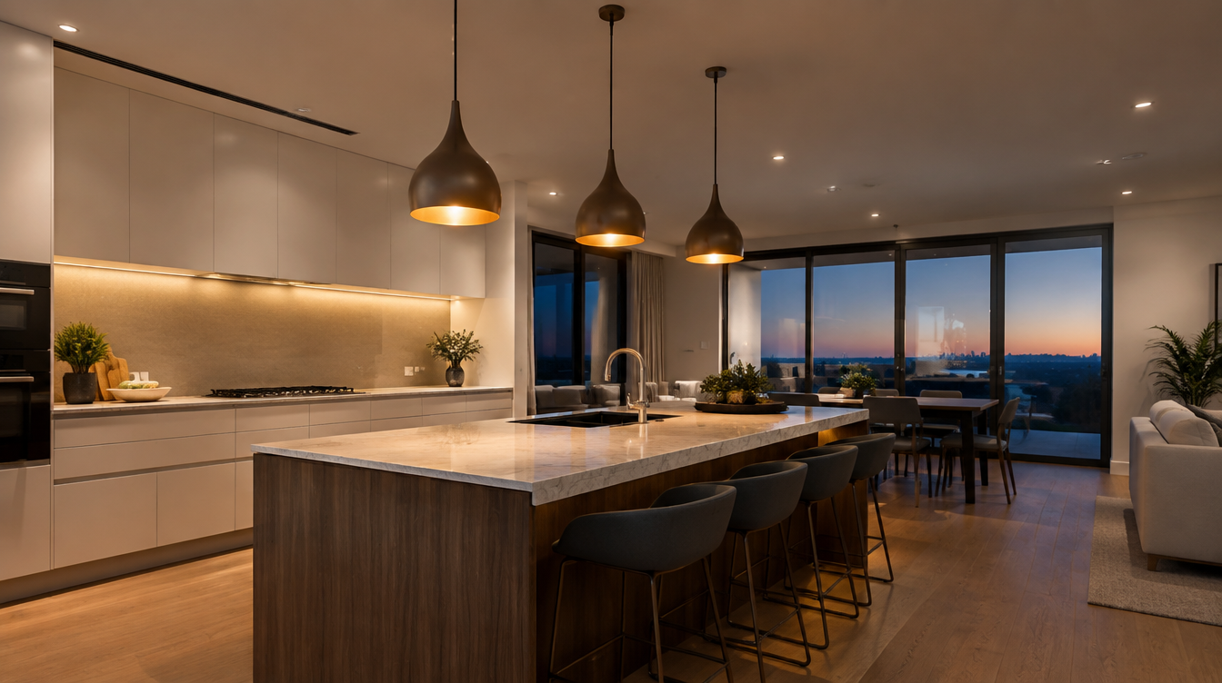 Photorealistic faceless residential lighting installation