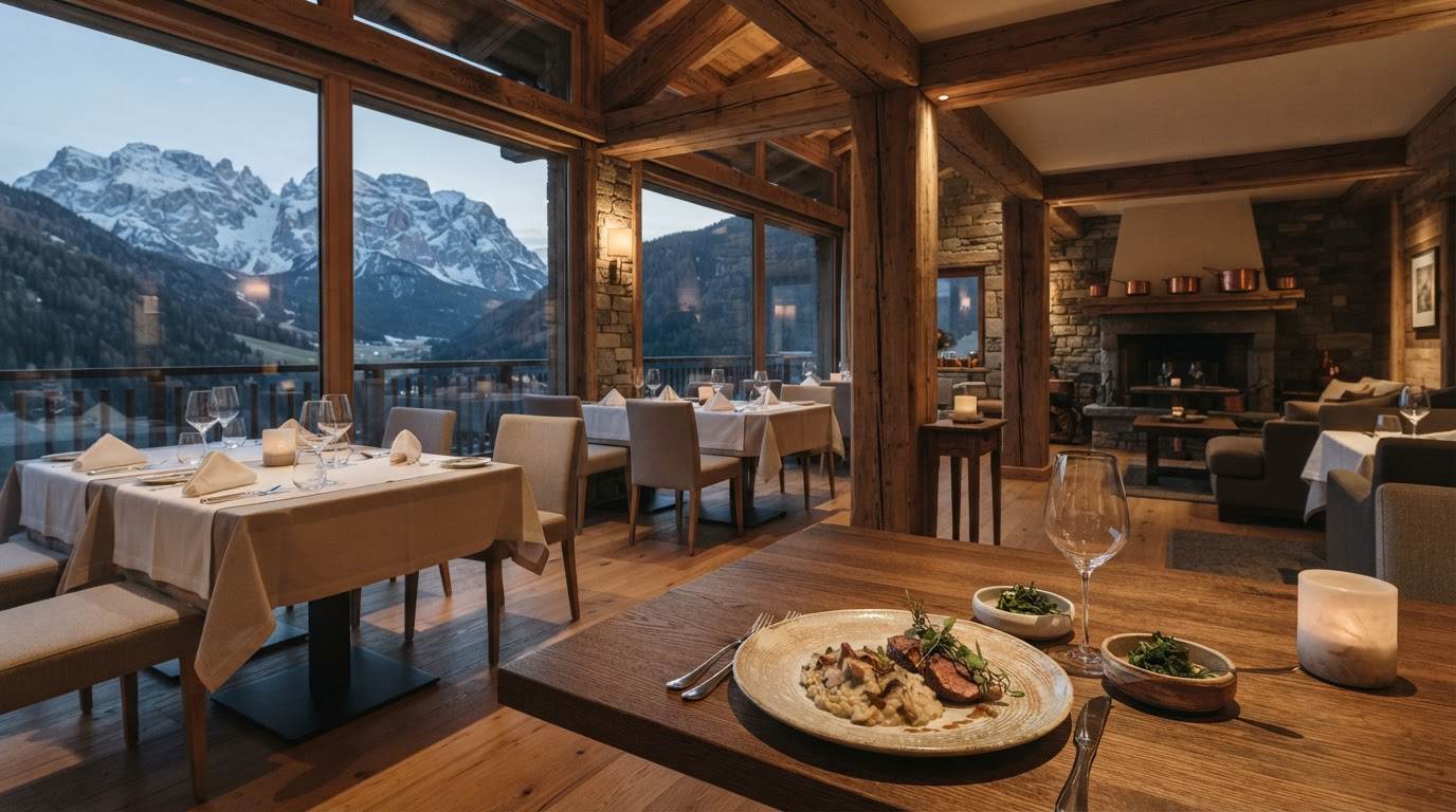 Sala ristorante alpina, immagine illustrativa