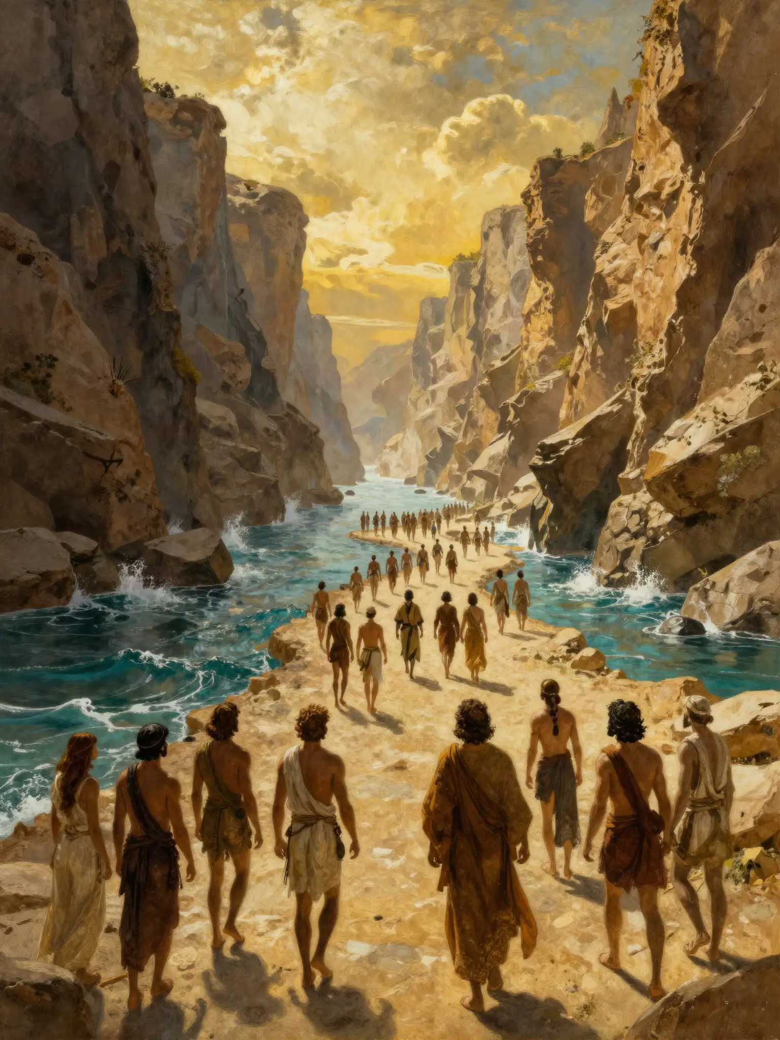 Moses parting the Red Sea