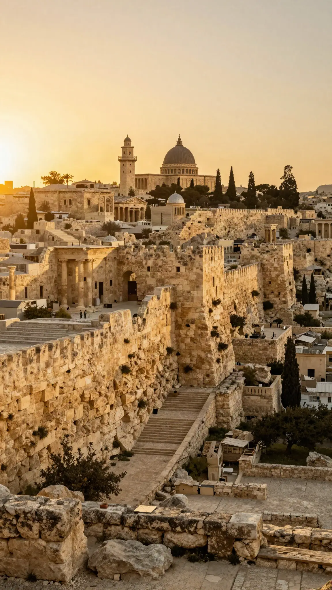 Ancient Jerusalem at sunset