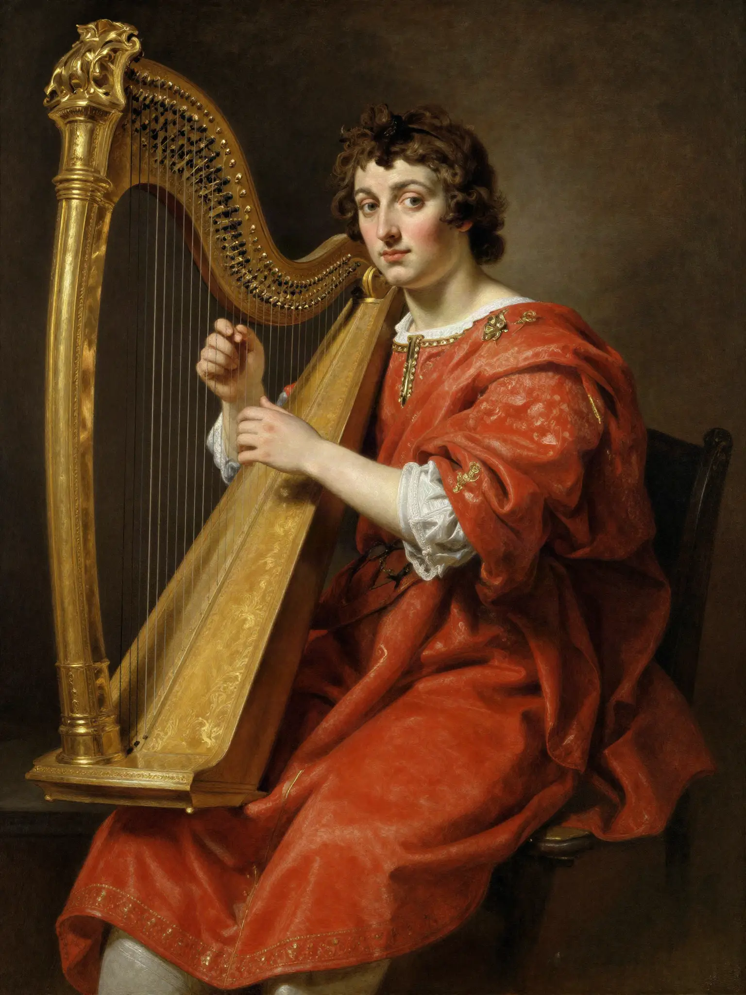 King David playing the harp