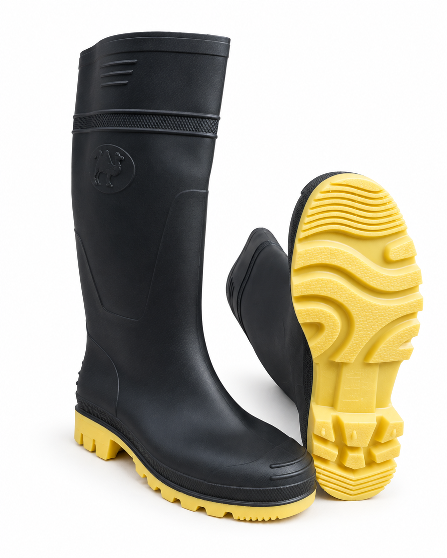 Bota Rambo negra con suela crepé